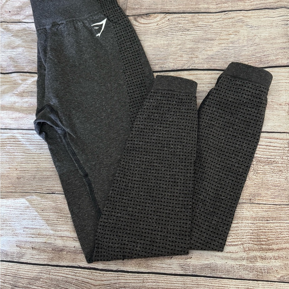 Gymshark Black Textured Leggings High-Waisted Athletic